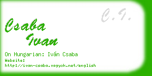 csaba ivan business card