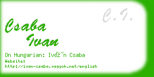 csaba ivan business card